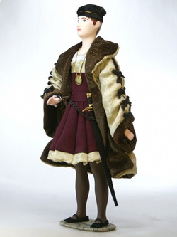 Кукла фарфоровая в мужском европейском придворном костюме. Немцы