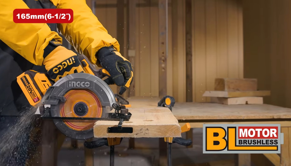 Аккумуляторная циркулярная пила INGCO CSLI16521 INDUSTRIAL 20 В 165 мм 1х4 Ач