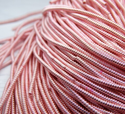 ТЗ008НН1 Трунцал (канитель) фигурный "зигзаг", цвет: розовый, размер: 1,5 мм, 5 гр.