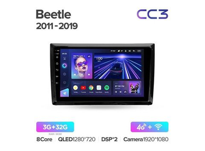 Магнитола Teyes CC3 3-32 Volkswagen Beetle A5 2011 — 2019 9.0"