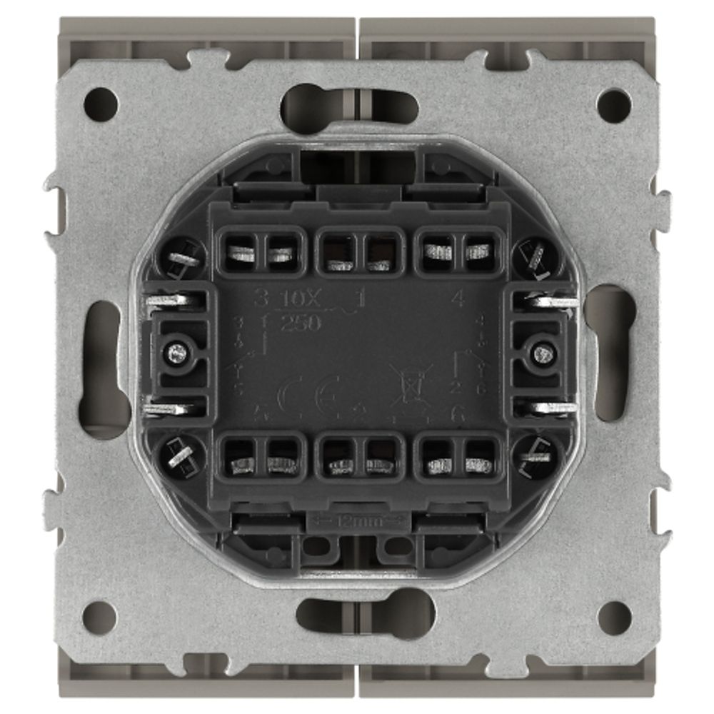 Переключатель ЭРА Arktik 16-1106-07 двойной 10АХ-250В титан | Эра Arktik