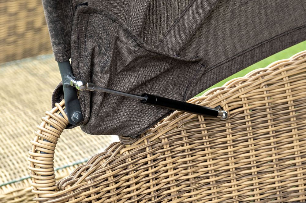 "Стильяно" плетеная кровать круглая, цвет соломенный