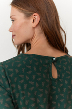 Платье Аврора из фланели для беременных и кормящих, Темно-зеленый с цветами