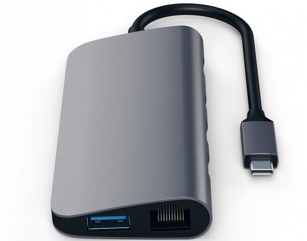 USB-хаб Satechi Aluminum Type-C Multimedia Adapter ST-TCMM8PAM (Space Gray)