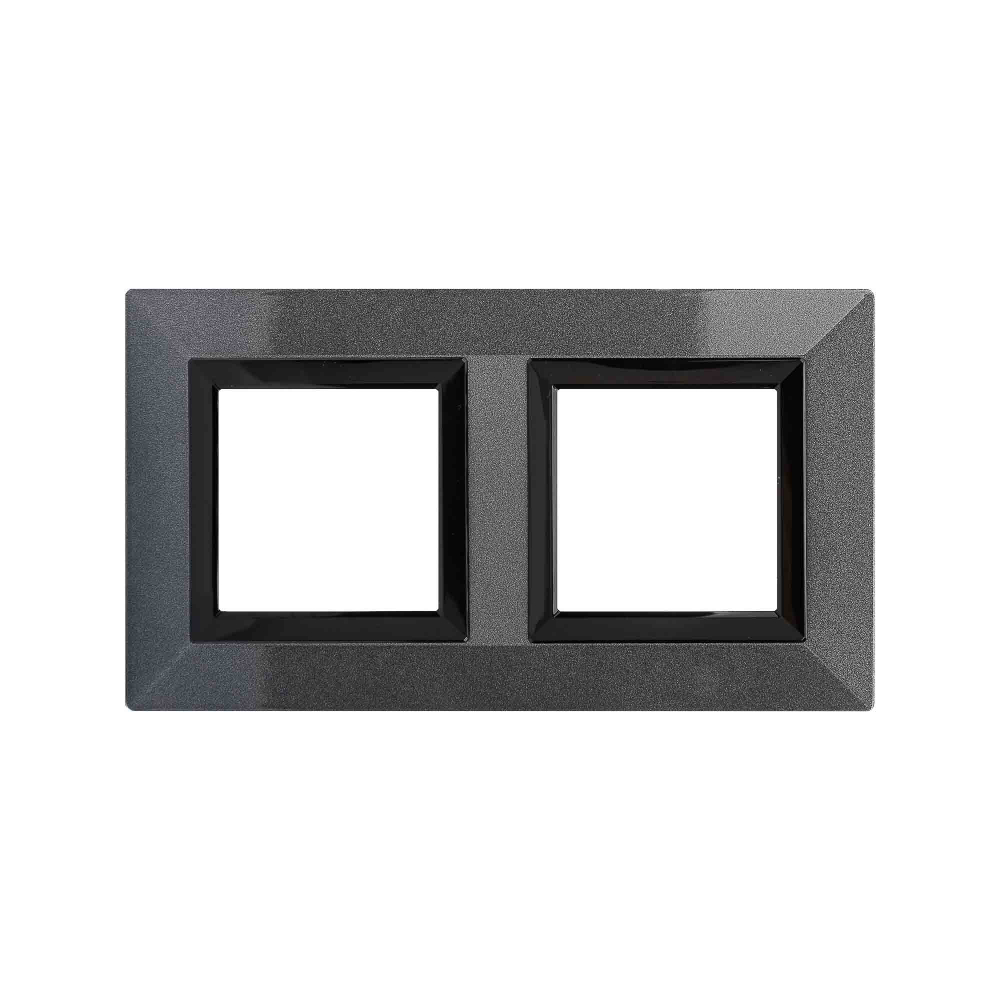 Рамка из металла, "Avanti", темно-серая, 2 поста (4 мод.)