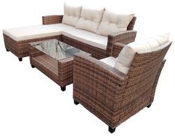 "Атланта" лаунж-зона из искусственного ротанга, цвет коричневый