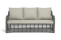"Ницца" диван из искусственного ротанга трехместный, цвет серый