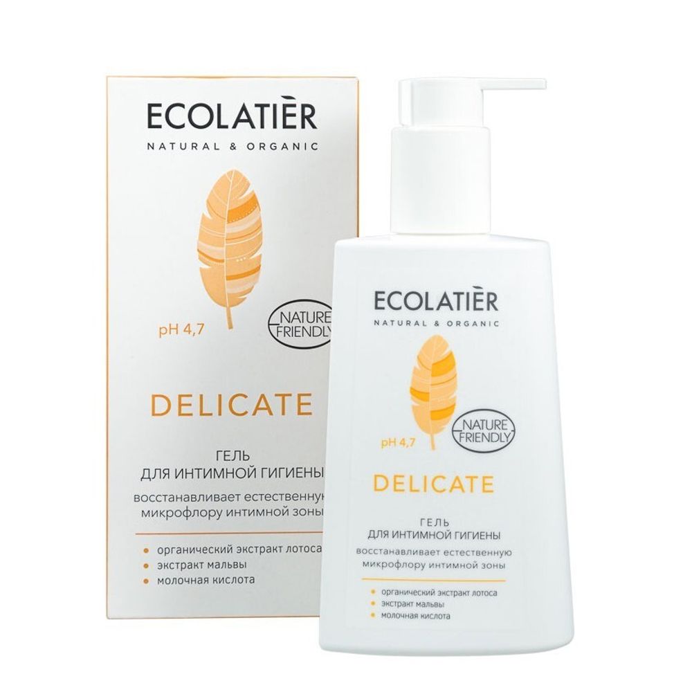 Ecolatier Гель для интимной гигиены Delicate, с органическим экстрактом лотоса, 250 мл