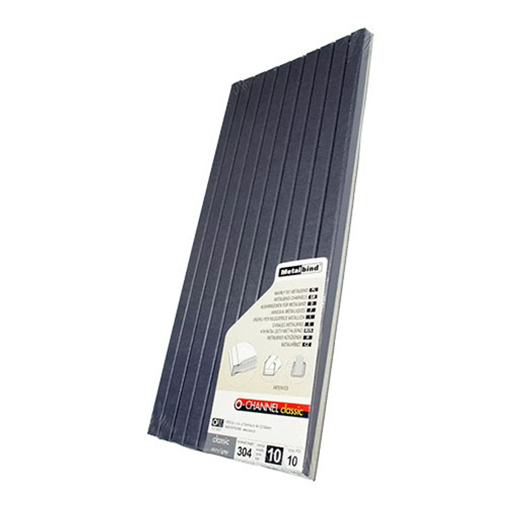 ЦВЕТНОЙ КАНАЛ С ПОКРЫТИЕМ 10мм А4 СЕРЫЕ упак. 10 шт