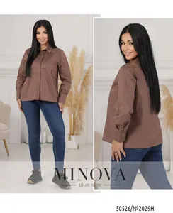 Блуза 2029Н-кофейный Minova