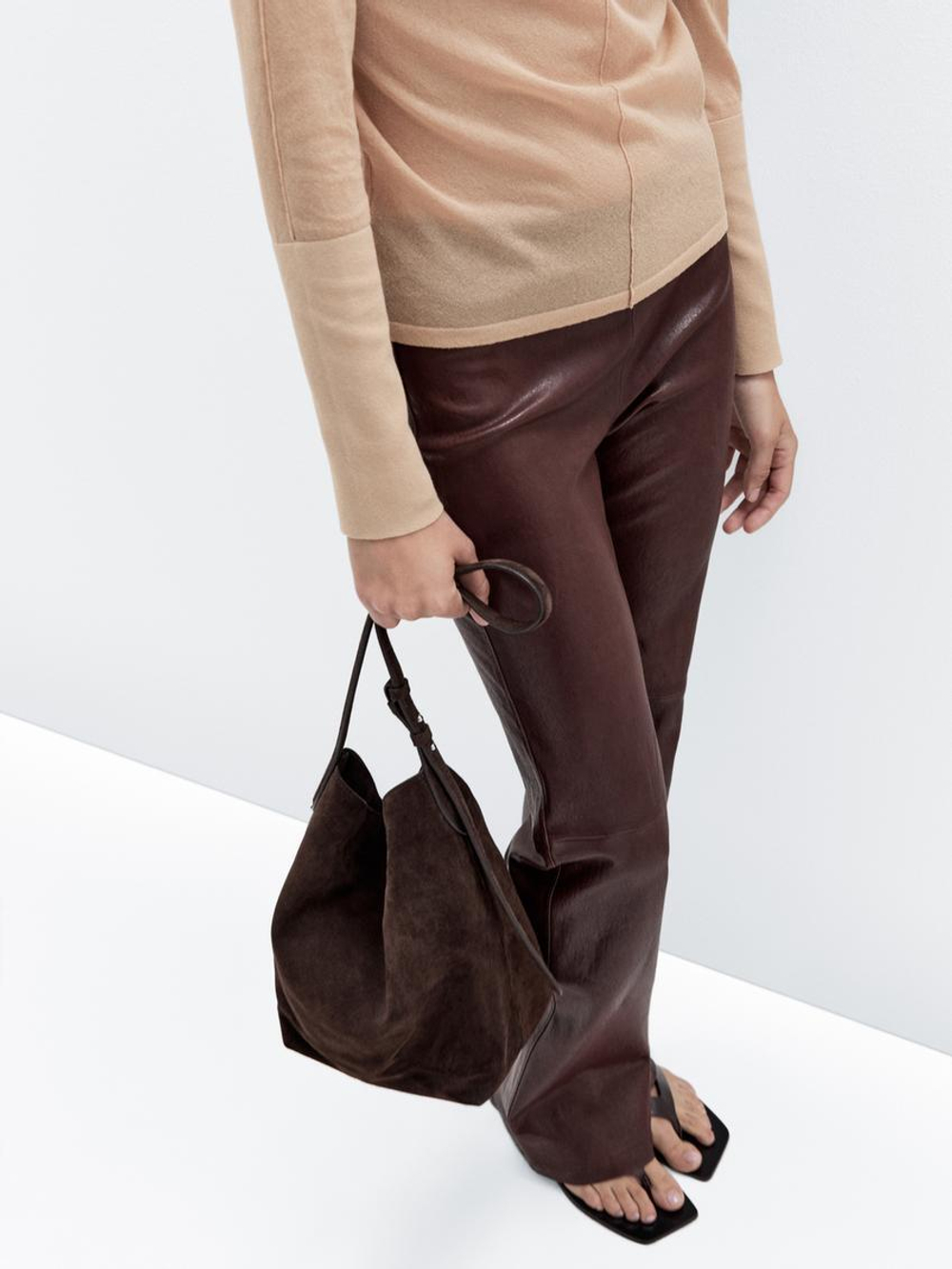 Massimo Dutti Замшевая сумка, коричневый