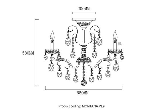 Потолочная люстра Crystal Lux Montana PL9