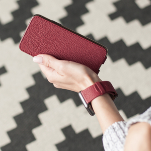 Чехол для iPhone X/XS из натуральной кожи теленка, вишневого цвета