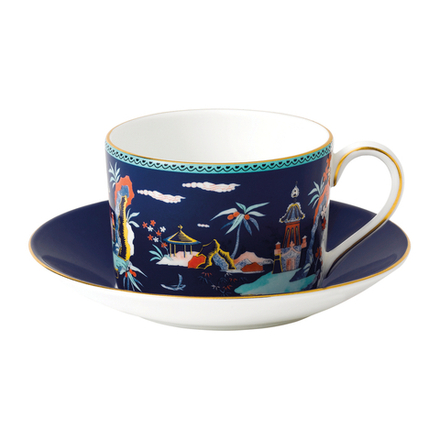 Wedgwood Чайная чашка Wonderlust Blue Pagoda с блюдцем 180 мл