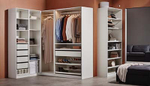 Распашной шкаф PAX FORSAND VIKEDAL IKEA  двухсекционный (с зеркалом) (белый)  80*50*220