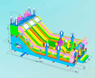 Коммерческий надувной батут «В гостях у дельфинов 3», 10*5*5 м