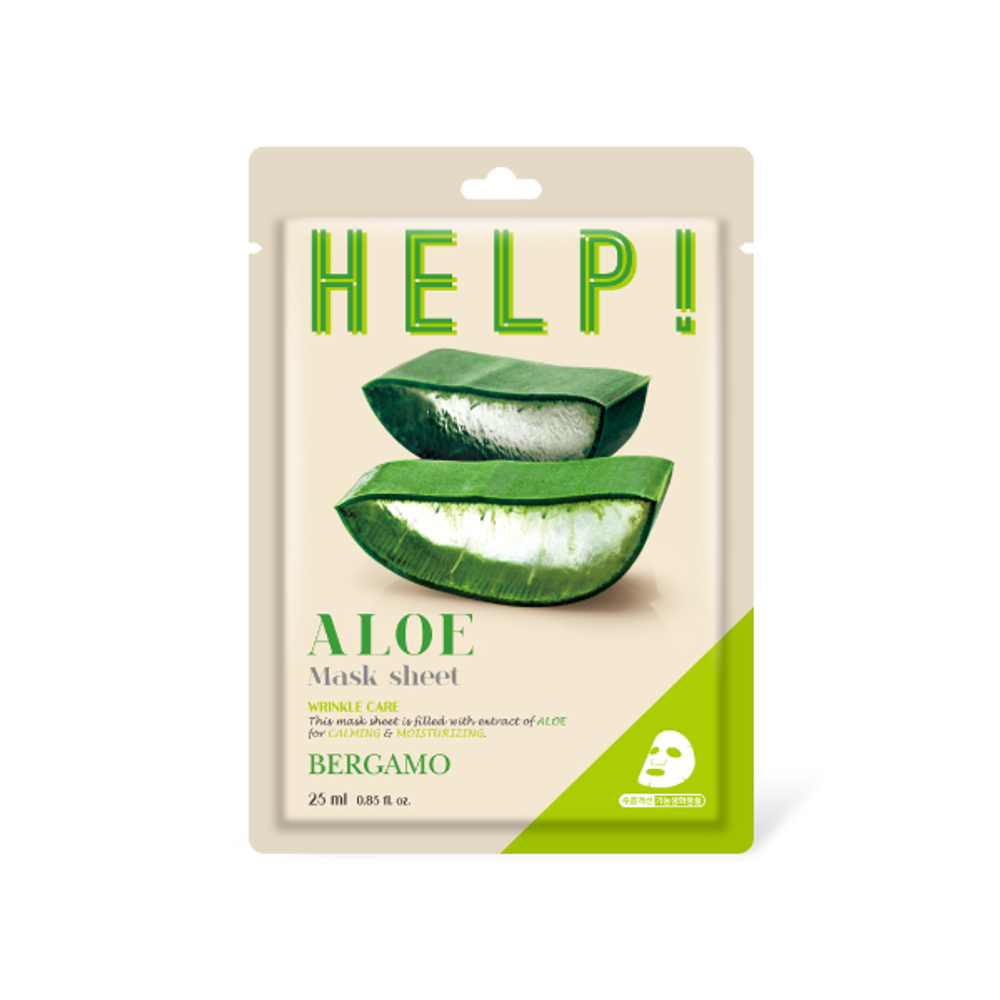 Тканевая маска с экстрактом алоэ BERGAMO Help Aloe Mask Sheet
