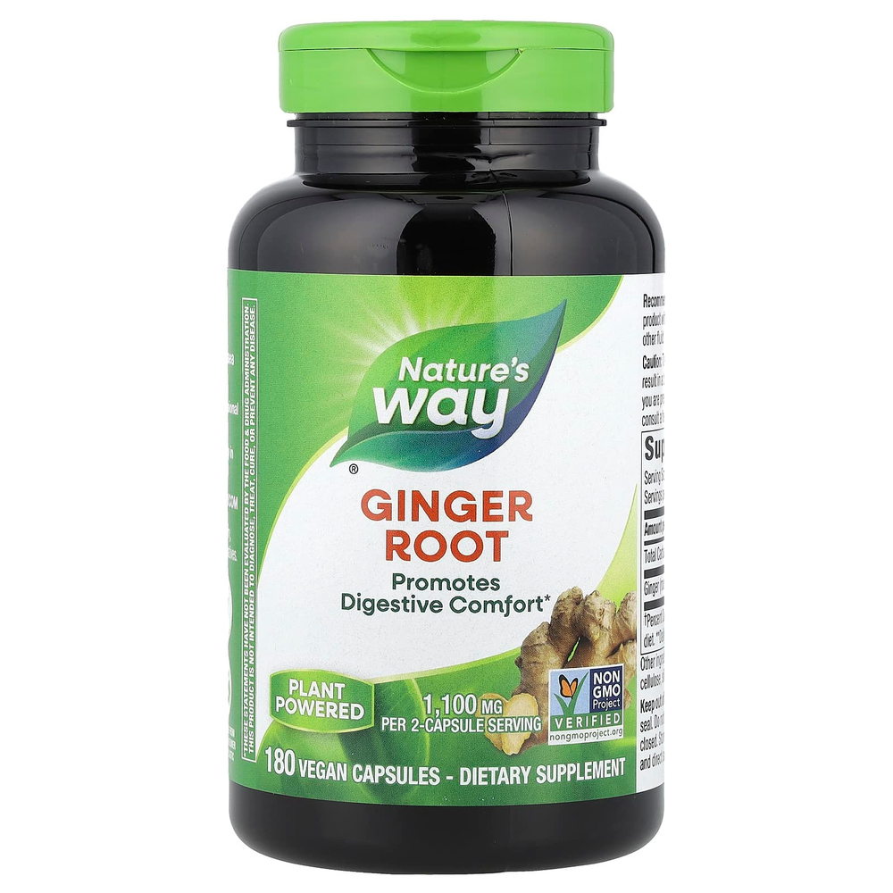 Nature's Way, корень имбиря, 550 мг, 180 вегетарианских капсул