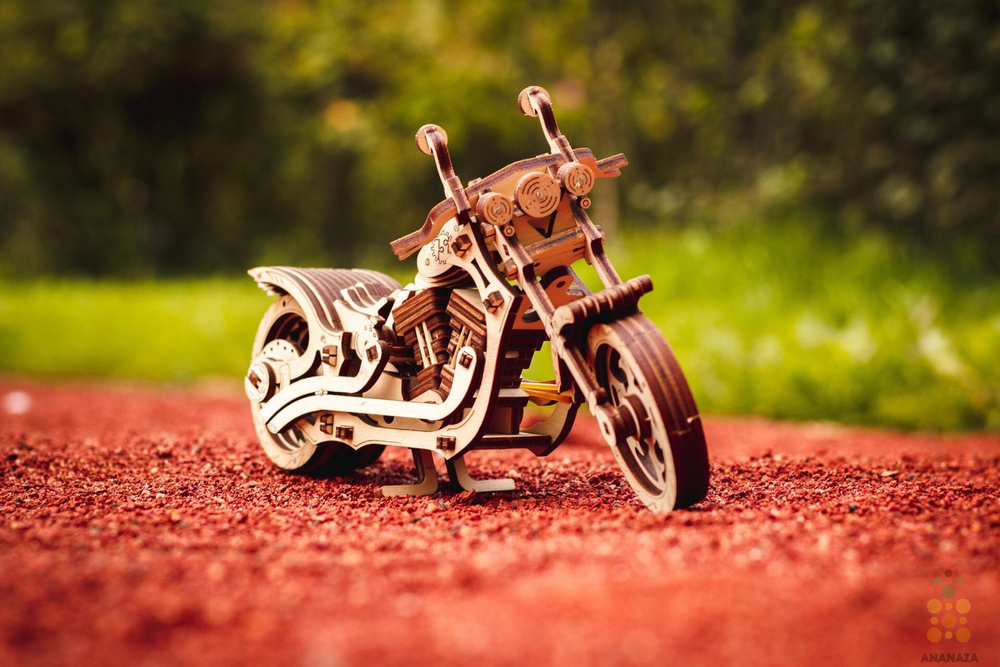 Мотоцикл Крузер (Cruiser) (EWA) - Деревянный конструктор, сборная модель, 3D пазл
