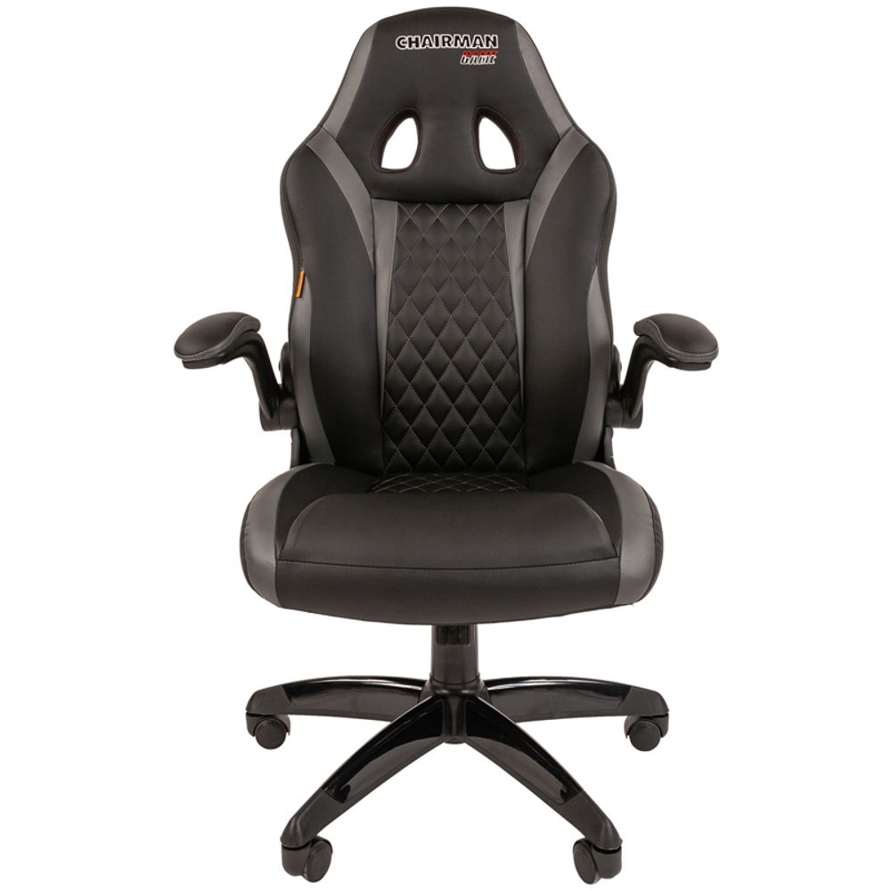 Кресло игровое Chairman "Game 15", экокожа черная/серая, механизм качания