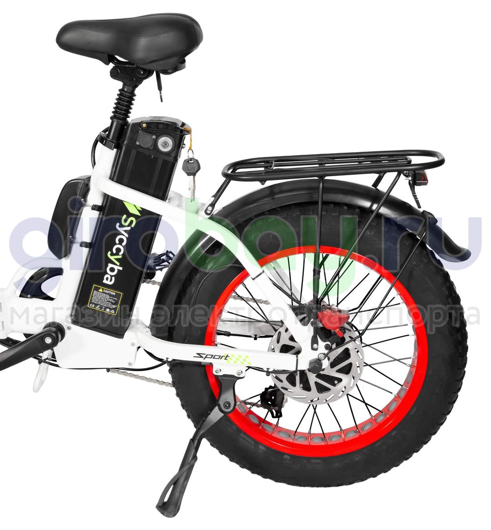 Электровелосипед Syccyba F11 Pro 2025 года (48V/15Ah) - Белый с красными ободами фото №6