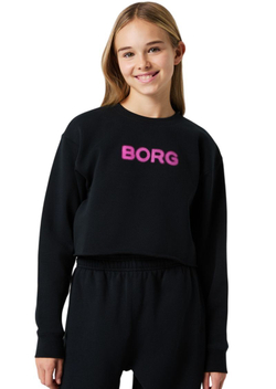 Кофта для девочки теннисная Björn Borg Oversized Cropped - black beauty