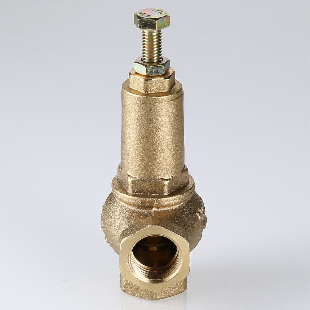 Клапан предохранительный угловой регулируемый латунь с внутренней резьбой Рн=1-16 бар Тmax 180 °C VALTEC