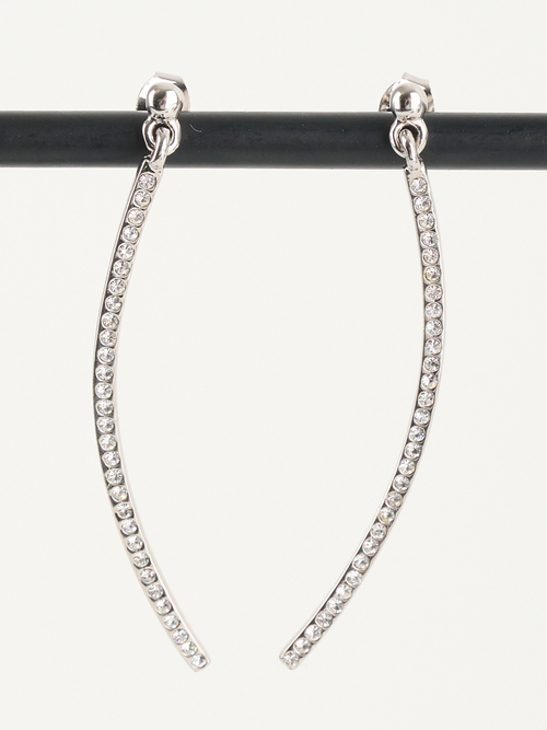 Серьги-подвески Тонкая линия с кристаллами Swarovski