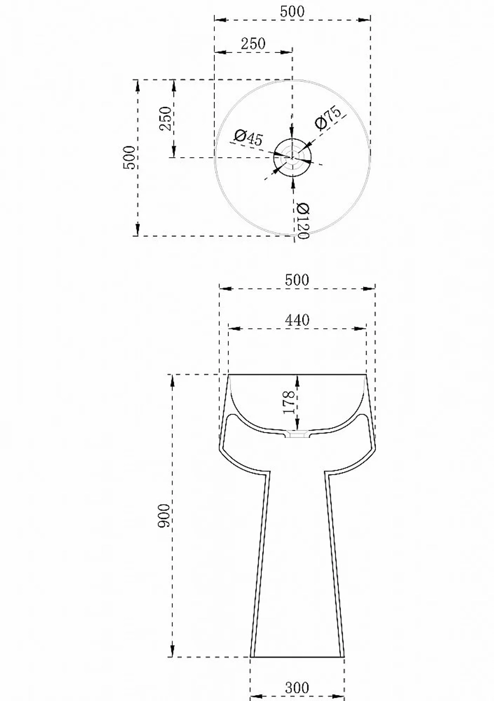 Раковина ABBER Stein AS2508 50 белая матовая