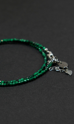 Чокер "Memo Career" из малахита на замочке 33-38 см