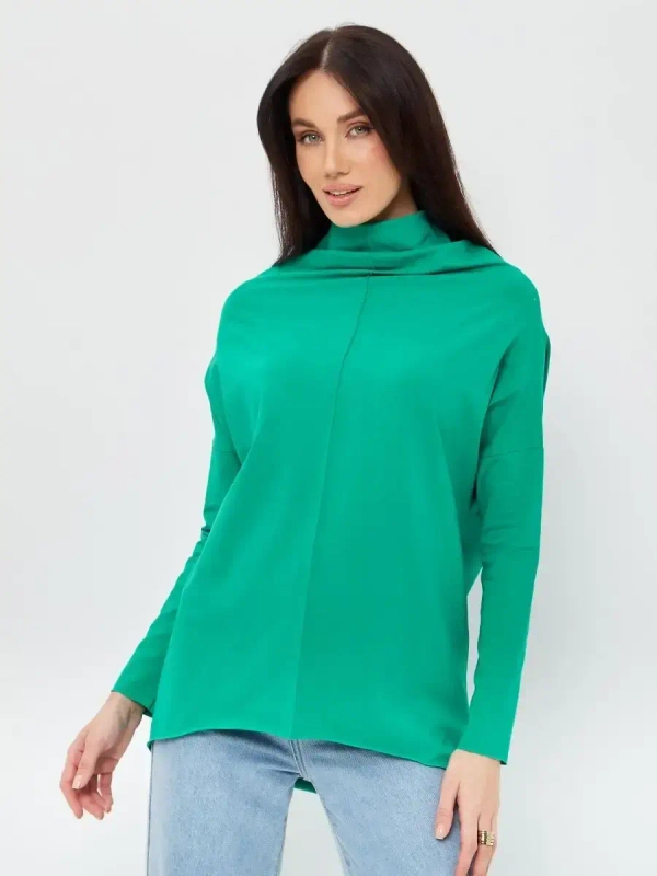 Лонгслив оверсайз зеленый