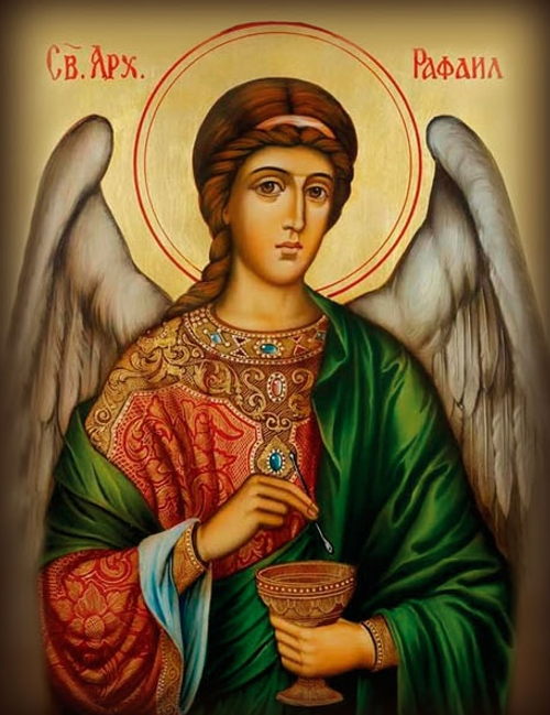 Икона на дереве " Архангел Рафаил № 1 "