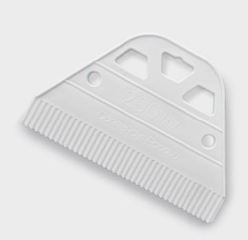 Шпатель для нанесения клея пластик. 200мм, зуб 1.6*1.6 мм  White Edition  DEСOR/ 316-5200