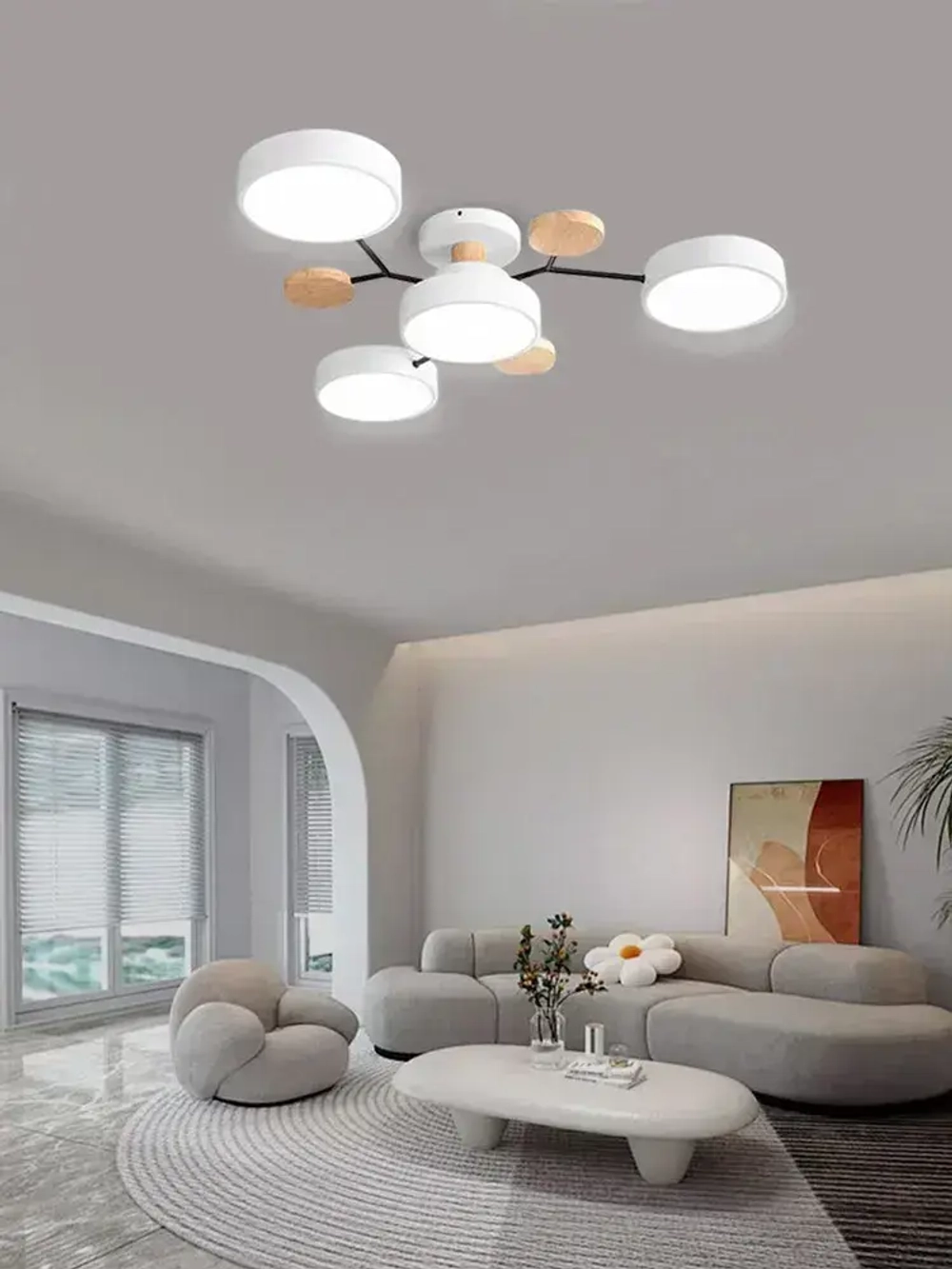 Люстра потолочная светодиодная на кухню, прихожую и спальню,48 Вт