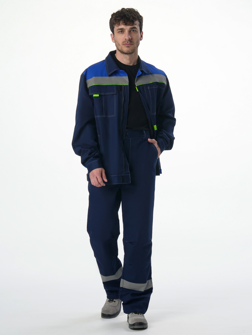 Костюм Флофт-1 СОП (тк.Смесовая,210) брюки, т.синий/васильковый