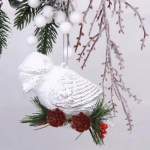 Ёлочная игрушка «Волшебная птица» 7*5*12 см , серебро