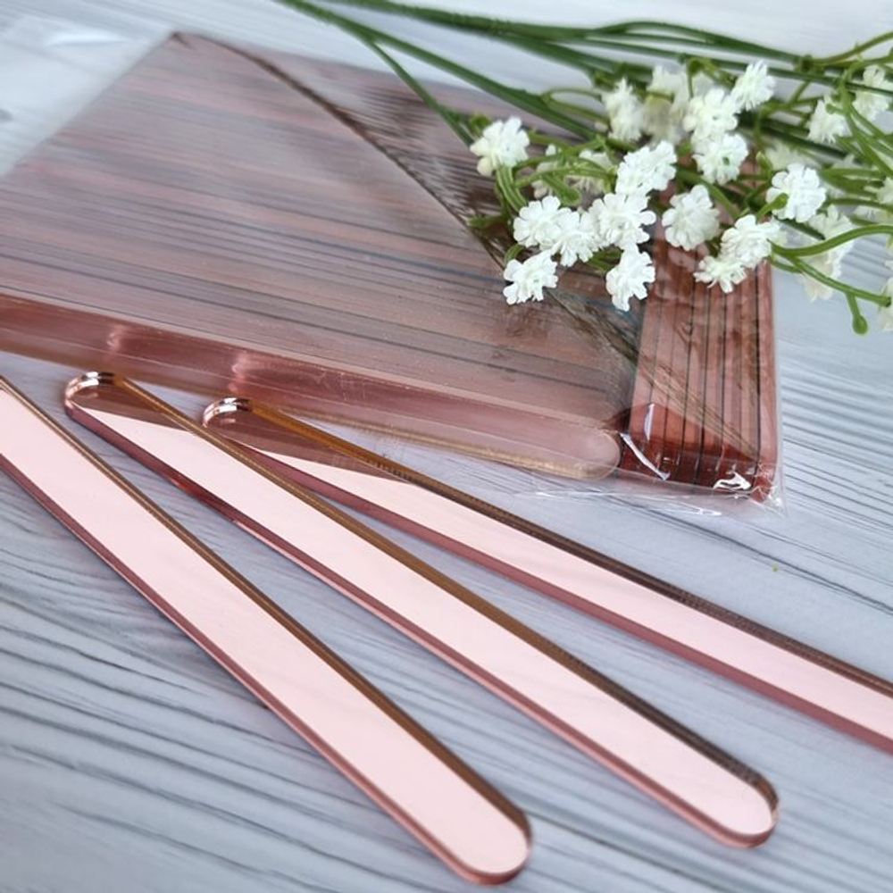 Палочки акриловые для эскимо 11 см, 50 шт (розовое золото)