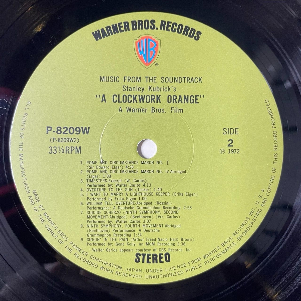 Винтажная виниловая пластинка LP Stanley Kubrick Стенли Кубрик A Clockwork Orange Заводной Апельсин (Japan 1972) (Obi)
