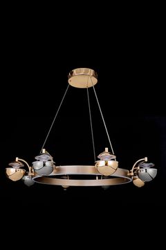 Подвесная люстра LED 75W 3000K/4000K/5500K LE7711/8 Gold/Black Chrome золото/чёрный хром Jelly Leon