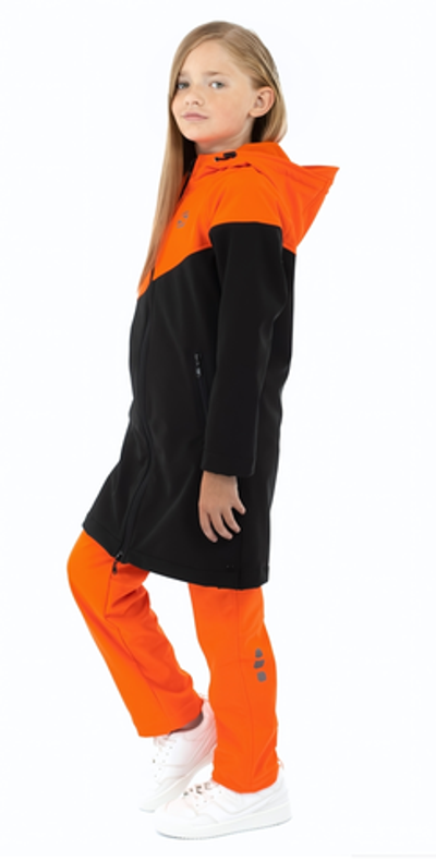 Куртка для девочек Softshell р.122 оранжевый/ черный ( Smail)