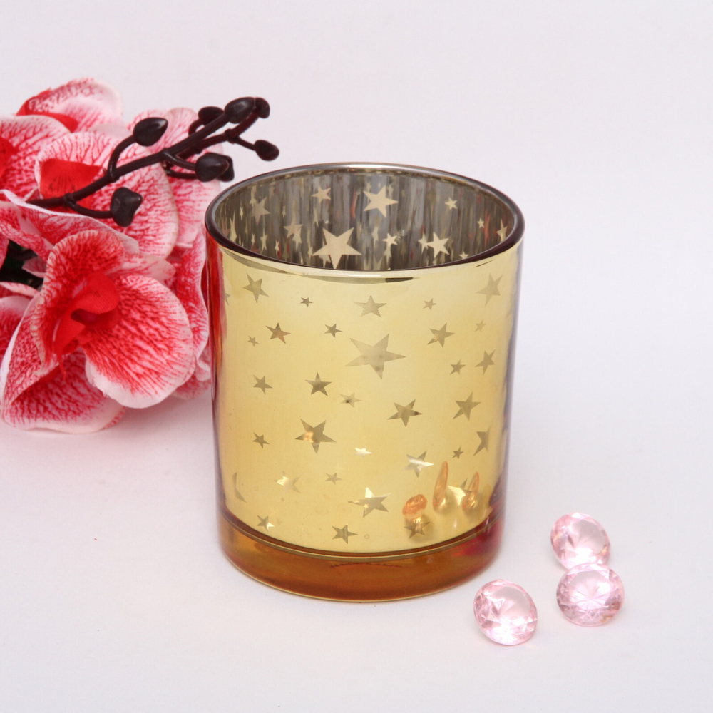 Подсвечник «Звездопад» 8,8*10см цвет золото