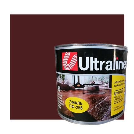 Эмаль ПФ-266 "ULTRA LINES" КРАСНО-КОРИЧНЕВАЯ  2,6кг