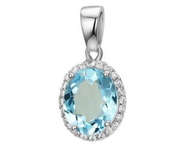 Подвеска из серебра с топазами