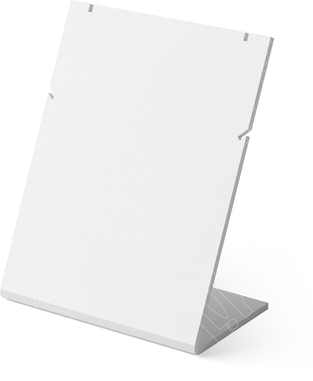 Подставка акриловая для подвески/колье/4 прорези/ПЭТ карман для бирки