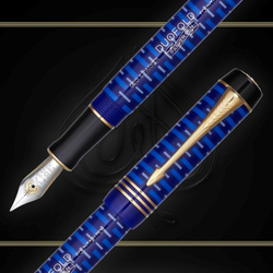 Перьевая ручка LAPIS LAZULI DUOFOLD 100TH, перо: F, цвет чернил: black, в подарочной упаковке.