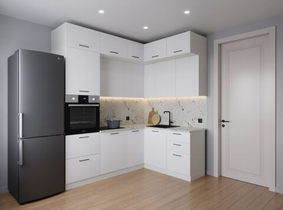 Кухонный гарнитур угловой Жемчуг 2200х1700 столешница 26мм