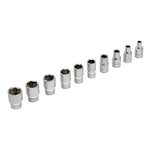 Набор торцевых головок, трещотка 120 зубьев, 1/4", CrV, 12 предметов Gross