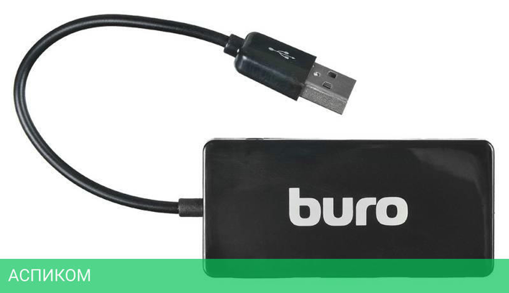 USB-хаб Buro BU-HUB4-U2.0-Slim черный