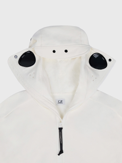 Худи на молнии C.P. Company Diagonal Raised Fleece Zipped Goggle White