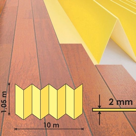 Подложка гармошка желтая  10,5 кв.м 1050х500х2 мм